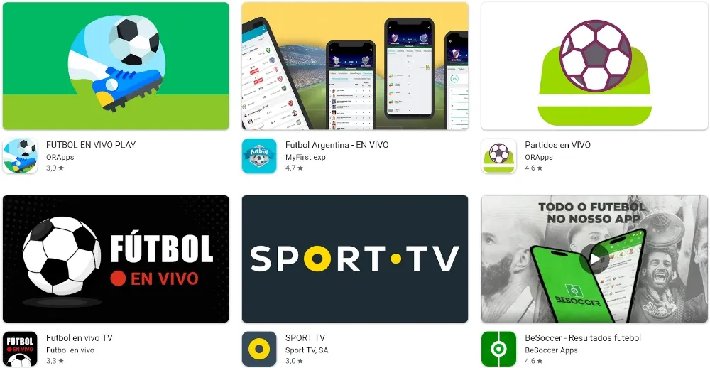 futbol en vivo con imagenes aplicaciones android